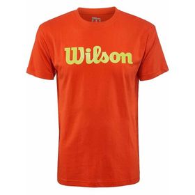 Wilson M Script Logo Cotton Turuncu Erkek Tenis T-Shirt
