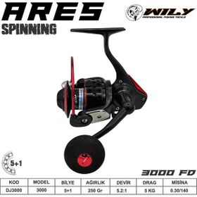 Wily Ares 3000 5+1 Bb Kırmızı Olta Makinası
