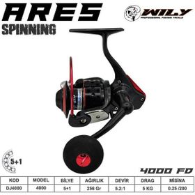 Wily Ares 4000 5+1 Bb Kırmızı Olta Makinası