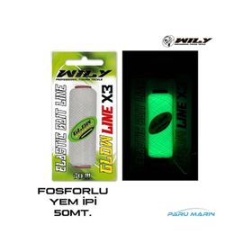 Wily Fosforlu Glow Pro Elastik 50 mt Yem İpi