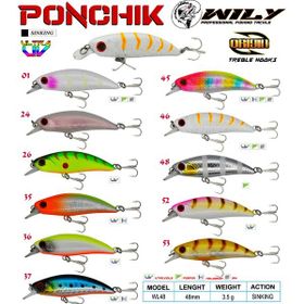 Wily Ponchik 1 4.8 cm 3.5 gr Sinking Maket Balık