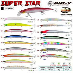 Wily Sinking Süper Star 36 gr 18.5 cm Maket Balık