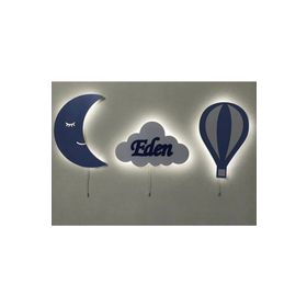 Windly Concept İsimli Ay Balon Bulut Bebek ve Çocuk Odası Gece Lambası Seti