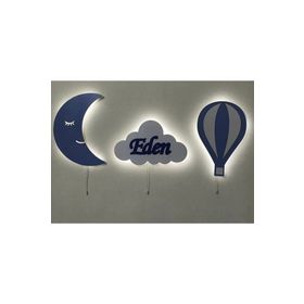 Windly Concept İsimli Ay Balon Bulut Bebek ve Çocuk Odası Gece Lambası Seti