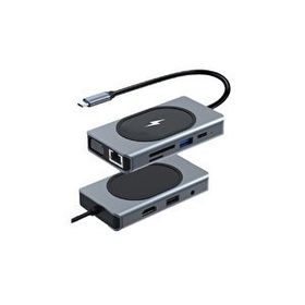 Winex 9in1 Usb Type-c Hub 15 Watt Kablosuz Şarj Aleti