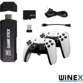 Winex M8 Pro Arcade 4K HD Emuelec Retro Game Stick 90'lı Yıllar 20600 Oyunlu Siyah Atari