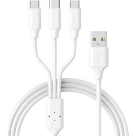 Winex Mobile 3.4A Beyaz CA107 Gfz 3in1 Micro, Lightning, Type-C Çıkışlı Data ve Şarj Kablosu