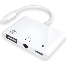 Winex Mobile 3 in 1 Lightning 3.5 mm Aux+Usb A Otg Lightning Şarj Adaptör Dönüştürücü