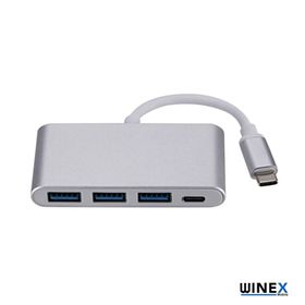 Winex Mobile 4 in 1 100W Type C Port Hub 3xUsb A Giriş 1 PD Giriş USB Çoğaltıcı Adaptör