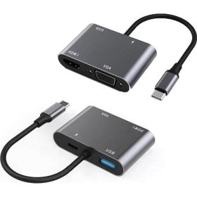 Winex Mobile 4 in 1 Type-C Pd 100 w Hdtv Vga UsbA Dönüştürücü Adaptör