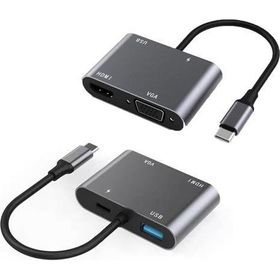 Winex Mobile 4 in 1 Type-C Pd 100 w Hdtv Vga UsbA Dönüştürücü Adaptör