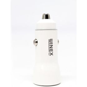 Winex Mobile W001 USB A Çift Çıkışlı 3.1A Beyaz Araç Şarj Aleti