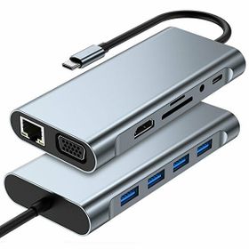 Winex Mobile Winex 11 in1 Hub Type C To 4K Hdmi UsbA 3.0 Tf Sd Ga 3.5 mm Aux Pd Şarj RJ45 Ethernet Dönüştürücü Adaptör