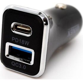 Winex W002 Mobile Usb A PD18W Çift Çıkışlı 36W Siyah Araç Şarj Aleti