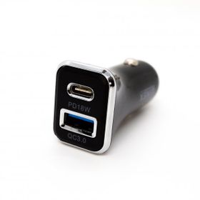 Winex W002 Mobile Usb A PD18W Çift Çıkışlı 36W Siyah Araç Şarj Aleti