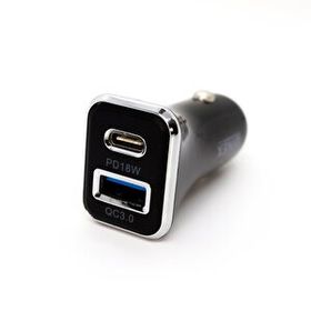 Winex W002 Mobile Usb A PD18W Çift Çıkışlı 36W Siyah Araç Şarj Aleti