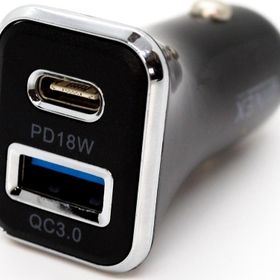Winex W002 Mobile Usb A PD18W Çift Çıkışlı 36W Siyah Araç Şarj Aleti