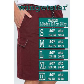 Wingetstar Bordo Kargo Cepli Erkek Şort