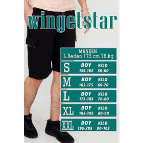 Wingetstar Siyah Kargo Cepli Erkek Şort