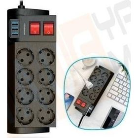 Winnboss 3411 8'li 2 mt Akım Korumalı Priz