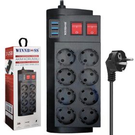 Winnboss 3411 8'li 2 mt Akım Korumalı Priz