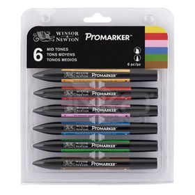 Winsor & Newton 6'lı Set Mid Tones Promarker