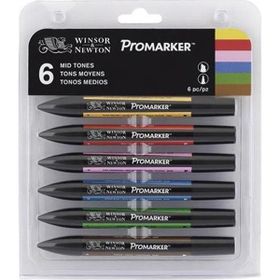 Winsor & Newton 6'lı Set Mid Tones Promarker