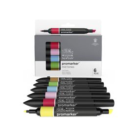 Winsor & Newton 6'lı Set Mid Tones Promarker