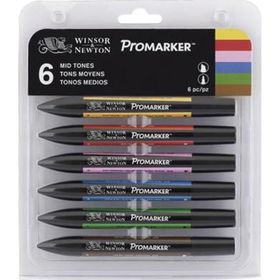 Winsor & Newton 6'lı Set Mid Tones Promarker
