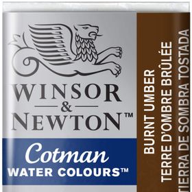 Winsor Newton Burnt Umber 076 Yarım Tablet Sulu Boya