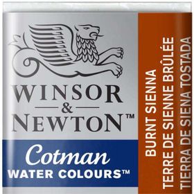 Winsor & Newton Cotman Burnt Sienna 74 Yarım Tablet Sulu Boya