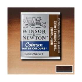 Winsor & Newton Cotman Burnt Umber 76 Yarım Tablet Sulu Boya