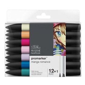 Winsor & Newton Manga Romance 12 Adet Renk + Karıştırıcı Promarker Set