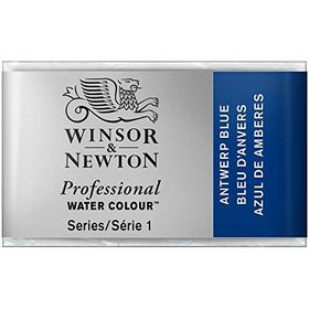 Winsor & Newton Professional Water Colour, suluboya 1/1 Gözlü, Antwerpener Blau, 3,3 x 2,3 x 1,3 cm