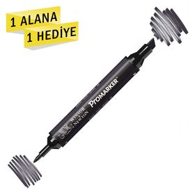 Winsor & Newton Promarker Black XB30 Çift Taraflı Grafik Marker Kalem