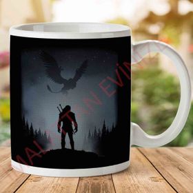 Witcher Wild Hunt Silhouette With Griffin Baskılı Kupa