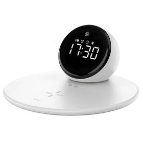 Wiwu WI-W017 Kablosuz Şarj Standlı Çift Alarmlı Dijital Saatli Speaker Bluetooth Hoparlör