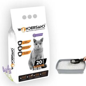 Wondersand Beyaz Bentonit İnce Tane Bebe Pudra Kokulu Süper Topaklanan Premium 20 lt Kedi Kumu