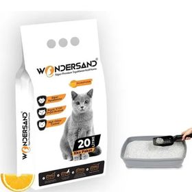 Wondersand Beyaz Bentonit Portakal Kokulu Süper Topaklanan Premium 20 lt Kedi Kumu