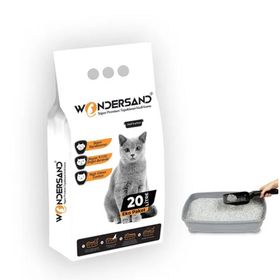 Wondersand İnce Tane Aktif Carbon Kokusuz Süper Topaklanan Premium 20 lt Kedi Kumu