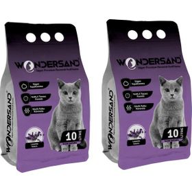 Wondersand Lavanta Kokulu İnce Tane Topaklanan 2x10 lt Kedi Kumu
