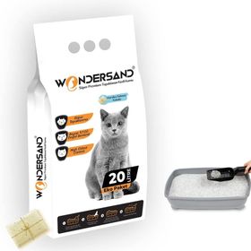 Wondersand Premium Sabun Kokulu Beyaz Bentonit 20 lt Kalın Tane Kedi Kumu