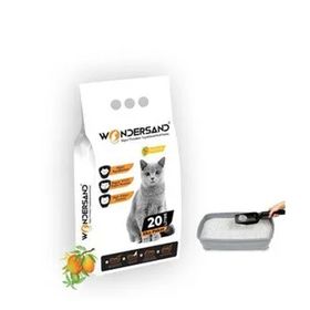 Wondersand Süper Premium 20 lt Beyaz Bentonit İnce Taneli Mango Kokulu Topaklanan Kedi Kumu