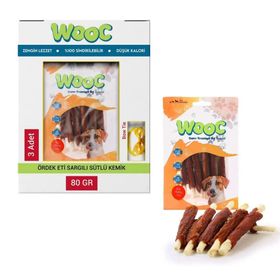 Wooc Ördek Eti Sargılı Sütlü Çubuk 3x80 gr Köpek Ödül Maması