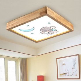Wood Design World Ahşap Çerçeve Motifli Tavan LED Aydınlatma Avize