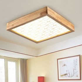 Wood Design World Ahşap Çerçeve Motifli Tavan LED Aydınlatma Avize