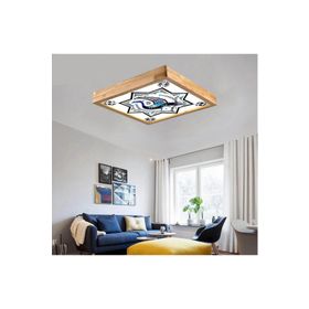 Wood Design World Ahşap Çerçeve Motifli Tavan LED Aydınlatma Avize