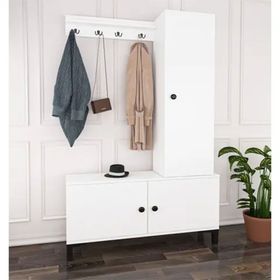 Wood House Bade Beyaz Portmanto
