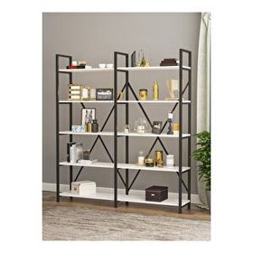 Wood House İlayda Geniş Raflı Beyaz Kitaplık