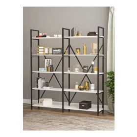 Wood House İlayda Geniş Raflı Beyaz Kitaplık